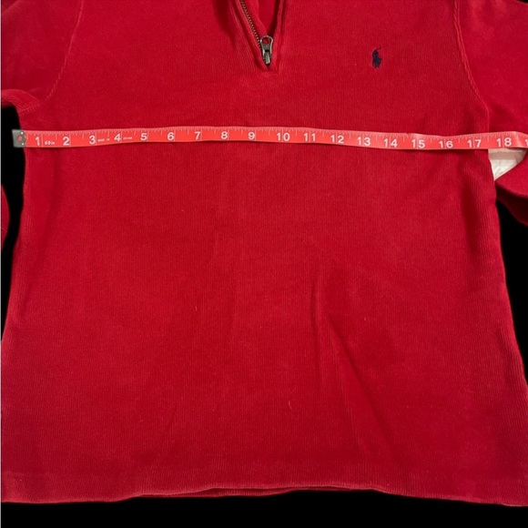 Polo Ralph Lauren pullover half zip red sweater boys M 10-12 holiday Christmas - Picture 3 of 4